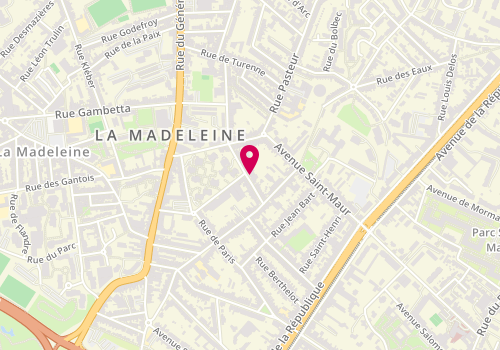 Plan de RATTIER-LEROY Marie Paule, 15 Rue Carnot, 59110 La Madeleine