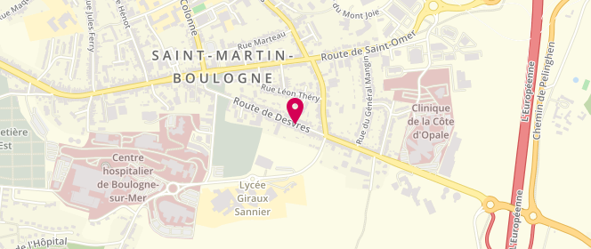 Plan de DEGUENON URBAIN DAVID, Route de Desvres, 62280 Saint-Martin-Boulogne
